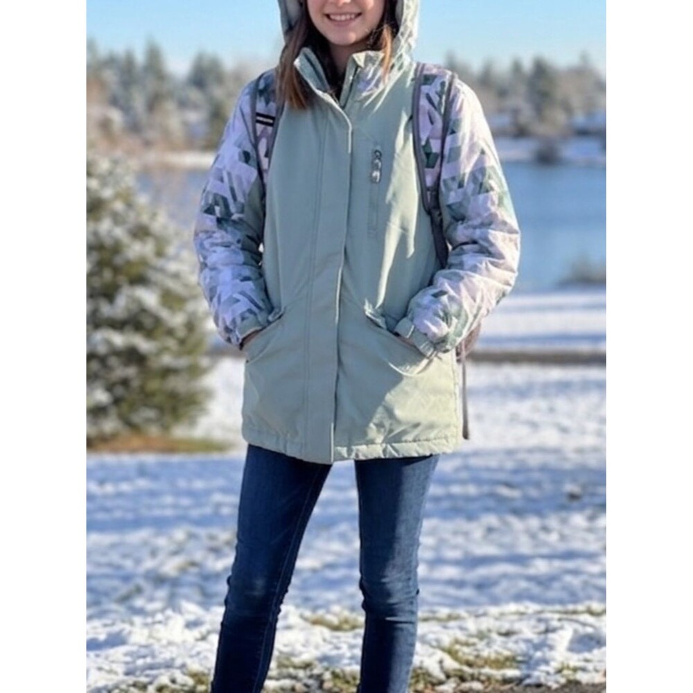 Swiss Gear Girls Youth Size Large 10-12 Geometric Pattern 3 in 1 Winter Jacket